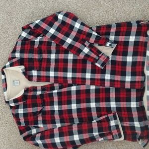 LL Bean fleece lined plaid jacket